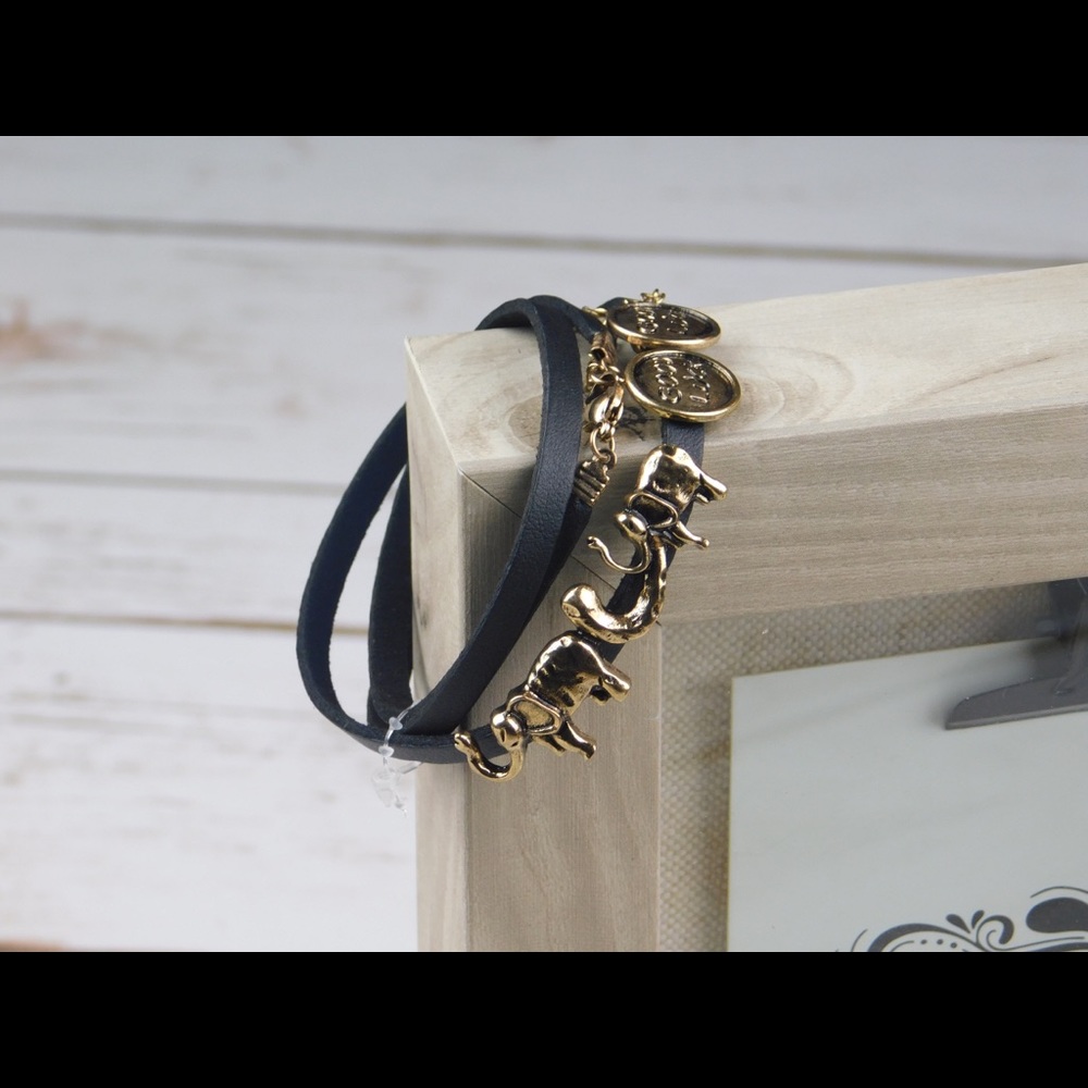 Wrap Leather Elephant Bracelet